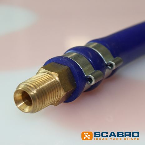 Gemonteerde silicone blauwe vacuümslang